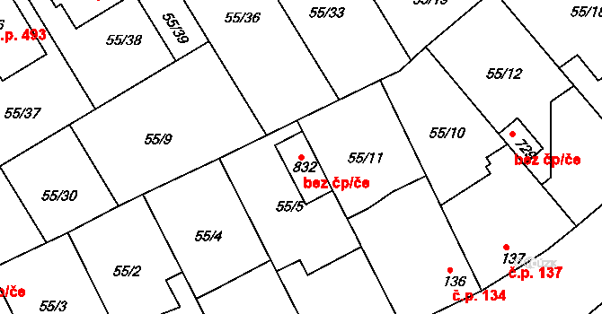 Lysá nad Labem 51425173 na parcele st. 832 v KÚ Litol, Katastrální mapa