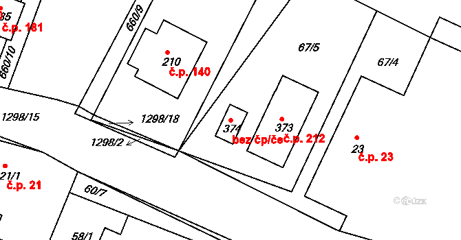 Lípa nad Orlicí 88119173 na parcele st. 374 v KÚ Lípa nad Orlicí, Katastrální mapa