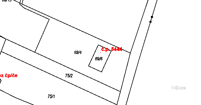 Lukášov 5444, Jablonec nad Nisou na parcele st. 69/6 v KÚ Lukášov, Katastrální mapa