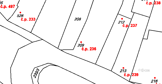 Dambořice 236 na parcele st. 209 v KÚ Dambořice, Katastrální mapa