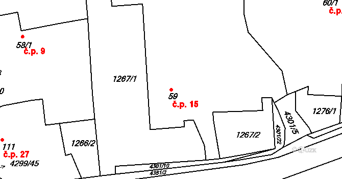 Úročnice 15, Benešov na parcele st. 59 v KÚ Úročnice, Katastrální mapa