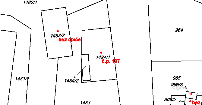 Podmoklice 197, Semily na parcele st. 1484/1 v KÚ Semily, Katastrální mapa