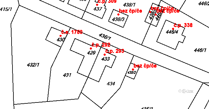 Děčín XXXII-Boletice nad Labem 293, Děčín na parcele st. 433 v KÚ Boletice nad Labem, Katastrální mapa