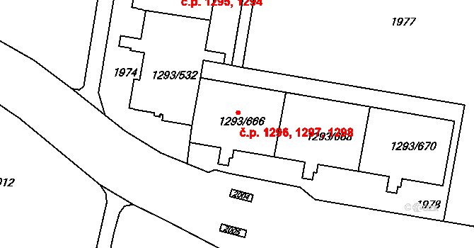 Řepy 1296,1297,1298, Praha na parcele st. 1293/666 v KÚ Řepy, Katastrální mapa
