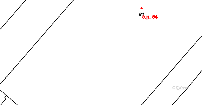 Kornice 54, Litomyšl na parcele st. 91 v KÚ Kornice, Katastrální mapa