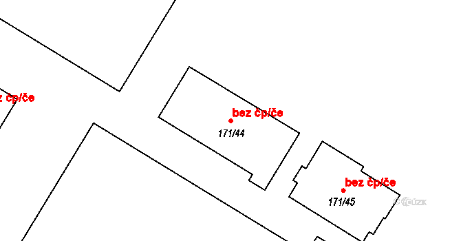 Opava 38092174 na parcele st. 171/44 v KÚ Komárov u Opavy, Katastrální mapa