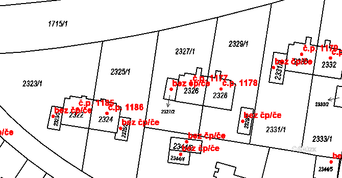 Sokolov 38561174 na parcele st. 2327/2 v KÚ Sokolov, Katastrální mapa