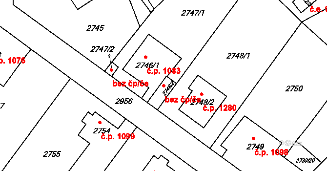 Děčín 40689174 na parcele st. 2746/2 v KÚ Děčín, Katastrální mapa