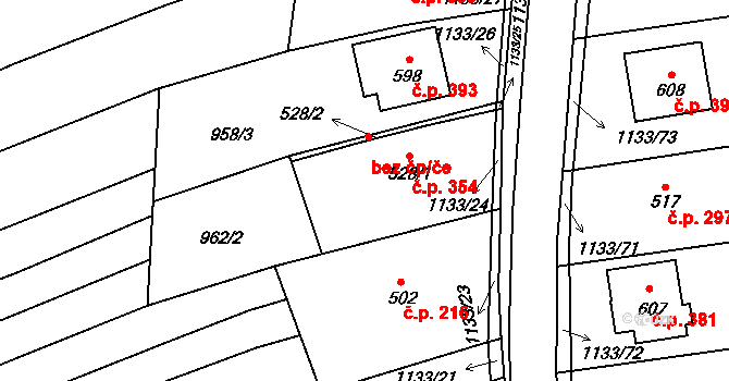 Štítná nad Vláří 354, Štítná nad Vláří-Popov na parcele st. 528/1 v KÚ Štítná nad Vláří, Katastrální mapa