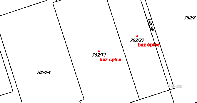 Brno 41528174 na parcele st. 762/11 v KÚ Medlánky, Katastrální mapa