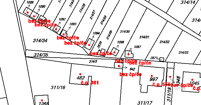 Bor 41748174 na parcele st. 2870 v KÚ Bor u Tachova, Katastrální mapa