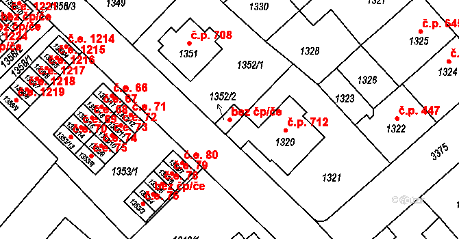 Pelhřimov 41864174 na parcele st. 1352/2 v KÚ Pelhřimov, Katastrální mapa