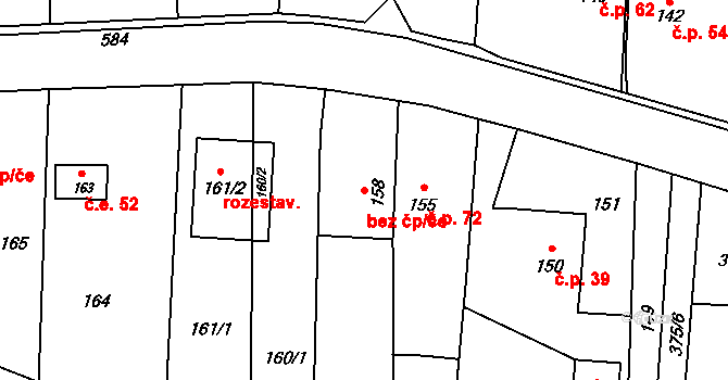 Hradec nad Moravicí 43762174 na parcele st. 158 v KÚ Benkovice, Katastrální mapa