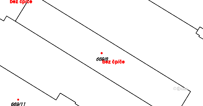 Opava 43785174 na parcele st. 669/8 v KÚ Komárov u Opavy, Katastrální mapa