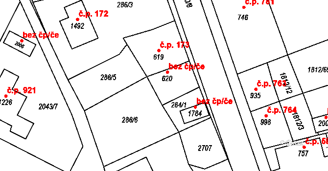 Polná 44520174 na parcele st. 620 v KÚ Polná, Katastrální mapa
