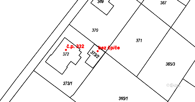 Hrádek nad Nisou 47158174 na parcele st. 373/2 v KÚ Donín u Hrádku nad Nisou, Katastrální mapa