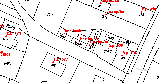 Ronov nad Doubravou 47818174 na parcele st. 364/6 v KÚ Ronov nad Doubravou, Katastrální mapa