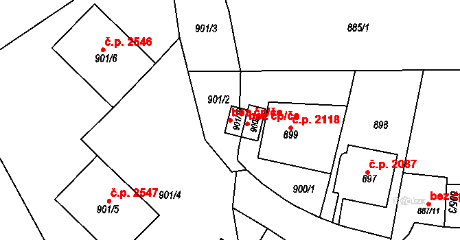 Ústí nad Labem 48935174 na parcele st. 901/19 v KÚ Ústí nad Labem, Katastrální mapa