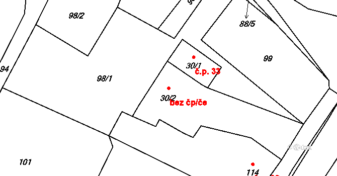 Opatovice nad Labem 49172174 na parcele st. 30/2 v KÚ Opatovice nad Labem, Katastrální mapa