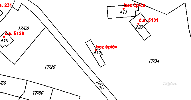 Kozojedy 49548174 na parcele st. 412 v KÚ Kozojedy u Kostelce nad Černými Lesy, Katastrální mapa