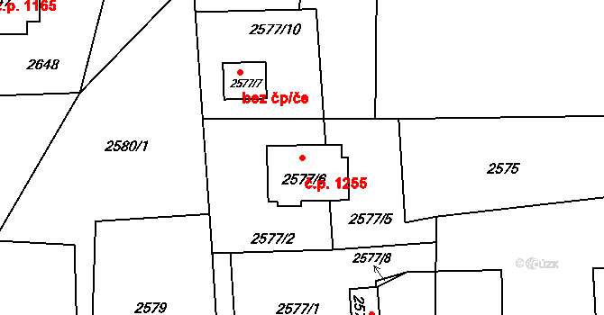 Horní Suchá 1255 na parcele st. 2577/6 v KÚ Horní Suchá, Katastrální mapa