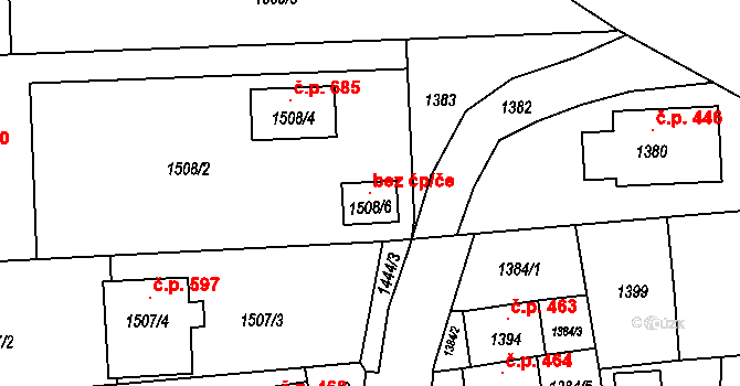 Postřelmov 98693174 na parcele st. 1508/6 v KÚ Postřelmov, Katastrální mapa