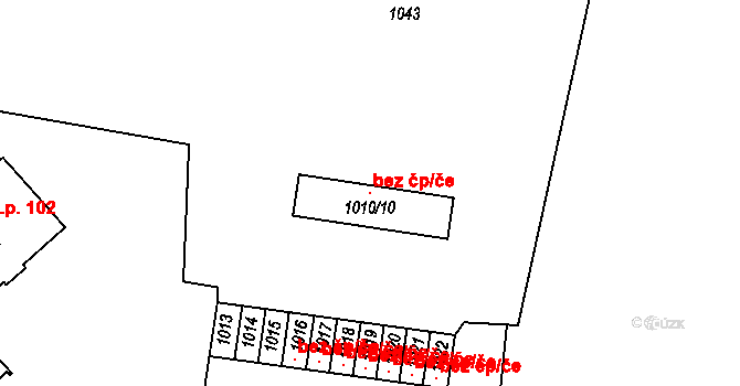 Číčenice 104288175 na parcele st. 1010/10 v KÚ Číčenice, Katastrální mapa