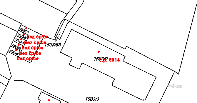 Poruba 6014, Ostrava na parcele st. 1503/9 v KÚ Poruba-sever, Katastrální mapa