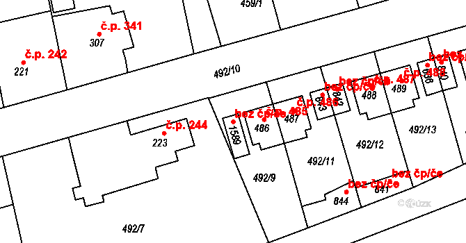 Libiš 39362175 na parcele st. 1589 v KÚ Libiš, Katastrální mapa