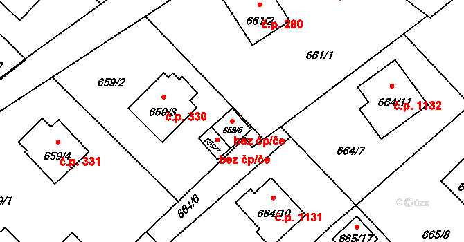 Karviná 41525175 na parcele st. 659/5 v KÚ Ráj, Katastrální mapa