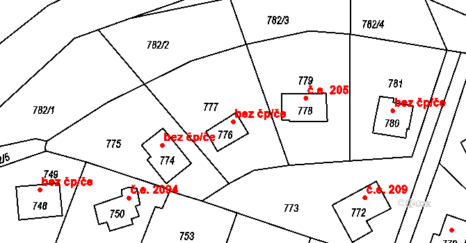 Dolní Těrlicko 2105, Těrlicko na parcele st. 776 v KÚ Dolní Těrlicko, Katastrální mapa