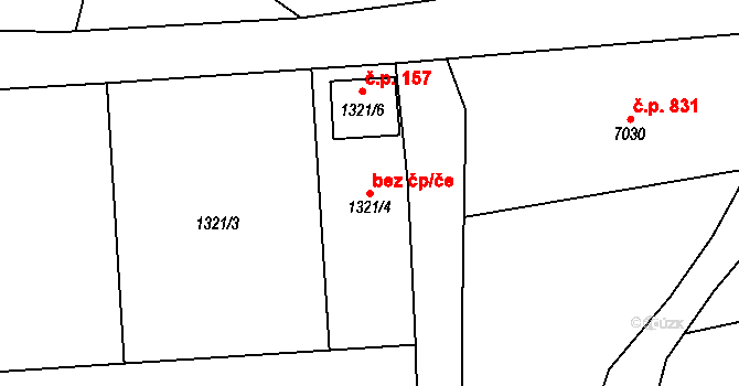Hovorany 44563175 na parcele st. 1321/4 v KÚ Hovorany, Katastrální mapa