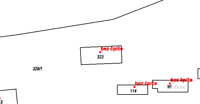 Mořina 46982175 na parcele st. 323 v KÚ Mořina, Katastrální mapa