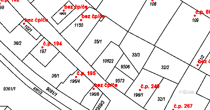Slavonice 47520175 na parcele st. 196/5 v KÚ Slavonice, Katastrální mapa