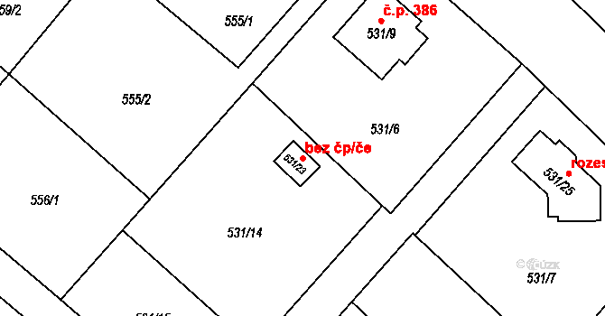 Krmelín 49076175 na parcele st. 531/23 v KÚ Krmelín, Katastrální mapa