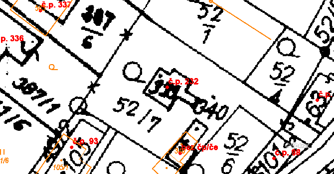 Nasavrky 232 na parcele st. 339 v KÚ Nasavrky, Katastrální mapa
