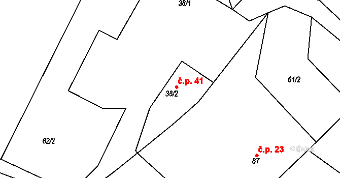 Svinná 41, Skuhrov nad Bělou na parcele st. 38/2 v KÚ Svinná u Brocné, Katastrální mapa