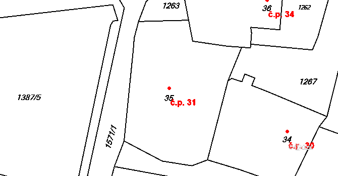 Libákovice 31, Řenče na parcele st. 35 v KÚ Libákovice, Katastrální mapa