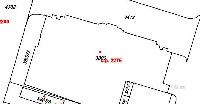 Vinohrady 2275, Praha na parcele st. 3806 v KÚ Vinohrady, Katastrální mapa
