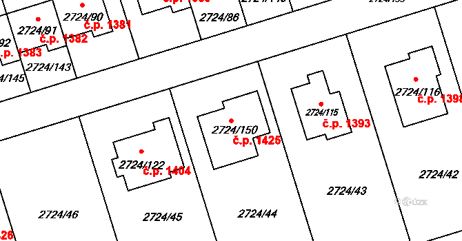 Kylešovice 1425, Opava na parcele st. 2724/150 v KÚ Kylešovice, Katastrální mapa
