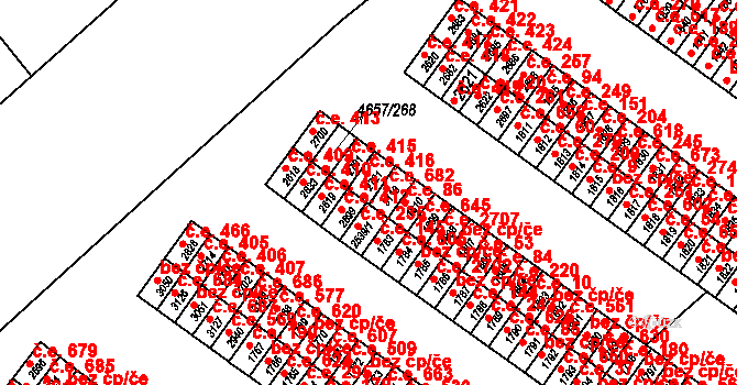 Veselí nad Moravou 416 na parcele st. 2721 v KÚ Veselí-Předměstí, Katastrální mapa