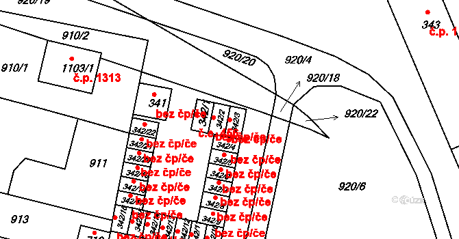 Kyjov 38740176 na parcele st. 342/3 v KÚ Nětčice u Kyjova, Katastrální mapa