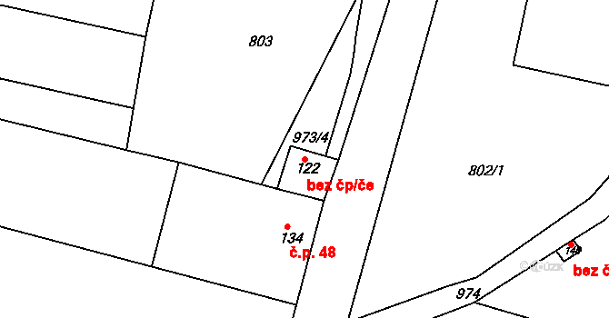 Masojedy 39874176 na parcele st. 122 v KÚ Masojedy, Katastrální mapa