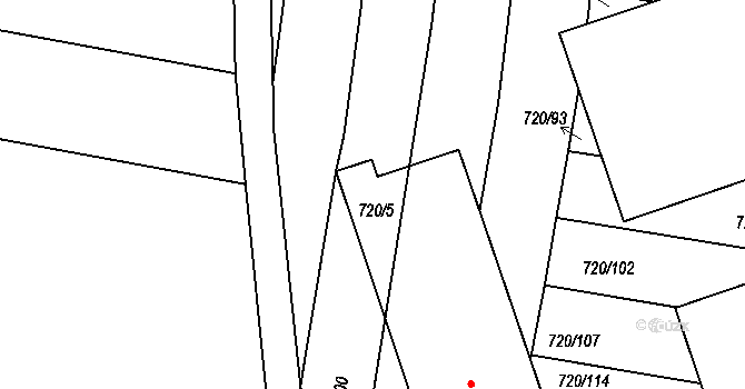 Jevišovka 44276176 na parcele st. 720/5 v KÚ Jevišovka, Katastrální mapa