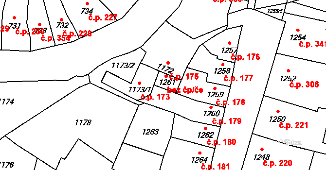 Pozořice 45700176 na parcele st. 1261 v KÚ Pozořice, Katastrální mapa
