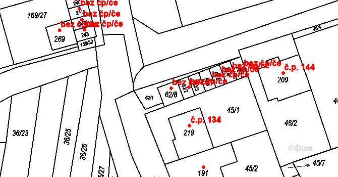 Hoštice-Heroltice 45862176 na parcele st. 62/8 v KÚ Heroltice, Katastrální mapa