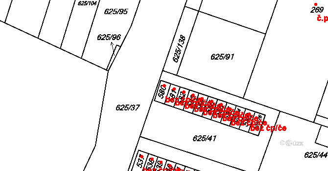 Předměřice nad Labem 46313176 na parcele st. 580 v KÚ Předměřice nad Labem, Katastrální mapa