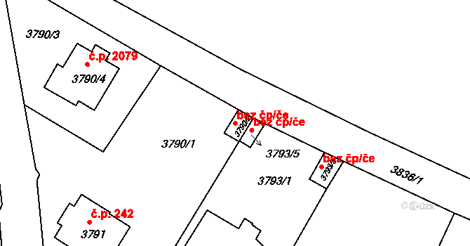 Litoměřice 47609176 na parcele st. 3790/2 v KÚ Litoměřice, Katastrální mapa
