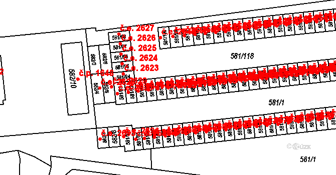 Bludovice 2619,2635, Havířov na parcele st. 581/88 v KÚ Bludovice, Katastrální mapa