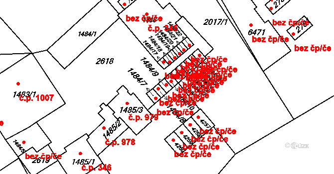 Třebíč 49177176 na parcele st. 1484/9 v KÚ Třebíč, Katastrální mapa
